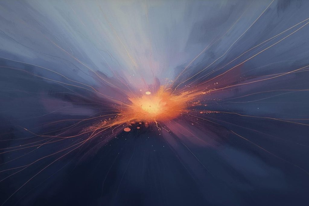 Abstract energy illustration representing plasma in structural support for midlife skin