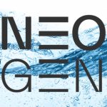 NEOGEN text over flowing water, representing hydration's role in NeoGen plasma treatment